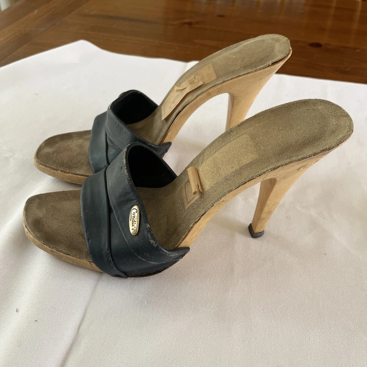 Vintage 1980s Candies Original Sandal High Heels Slides Sexy Logo