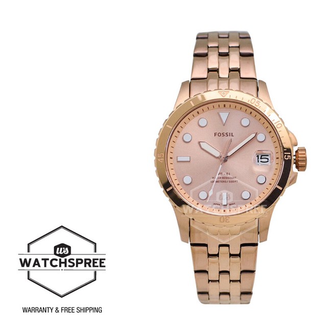 Fossil Fb-01 ES4748 Women Rose Gold 