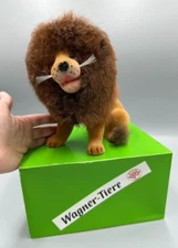 Rare LARGE Animal WAGNER HANDWORK Flocked LION Germany Toy Box Kunstlerschutz