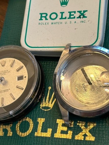 Rolex REF 1500 Oyster Perpetual DATE Case Dial Set 1970 34mm Middle Case - Picture 2 of 11