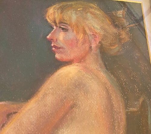 Vintage Original Charcoal Pastel Studio Portrait Model Avril Blamire Gilmore - Picture 8 of 16