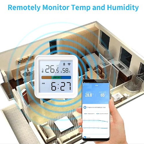 WiFi Temperatur- und Feuchtigkeitssensor Smartwatch Tuya Google Home Amazon Alexa - Bild 4 von 16
