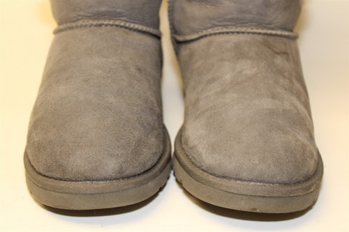 UGG Bailey Button Triplet Womens Size 6 36 Grey Suede Shearling Tall Boots 1962 - Picture 4 of 24