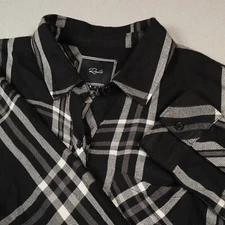 Rails Flannel Shirt Womens Small Black White Plaid Long Sleeve Button Up