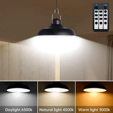 Solar Pendant Light Outdoor Indoor Hanging Light Barn Shed Garden Dusk to Dawn