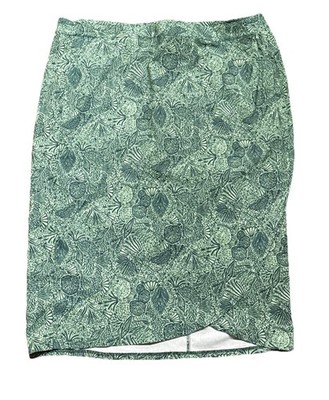 RIPSKIRT Hawaii Womens Green Floral Wrap SKIRT, Size XXL, Midi Length 3