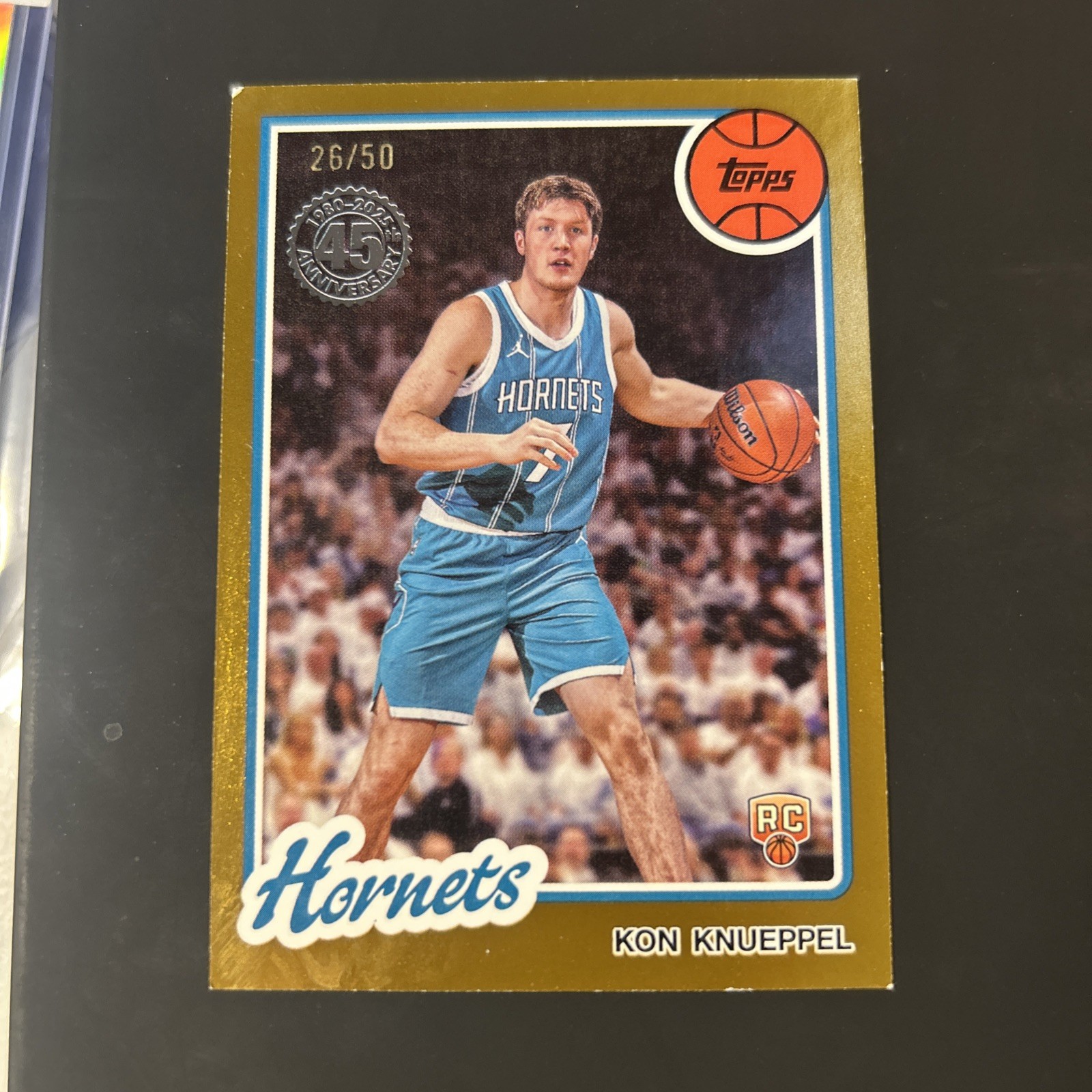 2025-26 Topps NBA Basketball Kon Knueppel #80BK-53 Gold /50 (RC) *Damage*