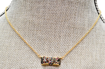 Kate Spade New York Moon River Glitter Pendant Necklace Goldtone New!