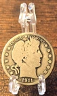 1911 D Barber Half Dollar Circulated Silver 50c Coin Scrap or Collectible