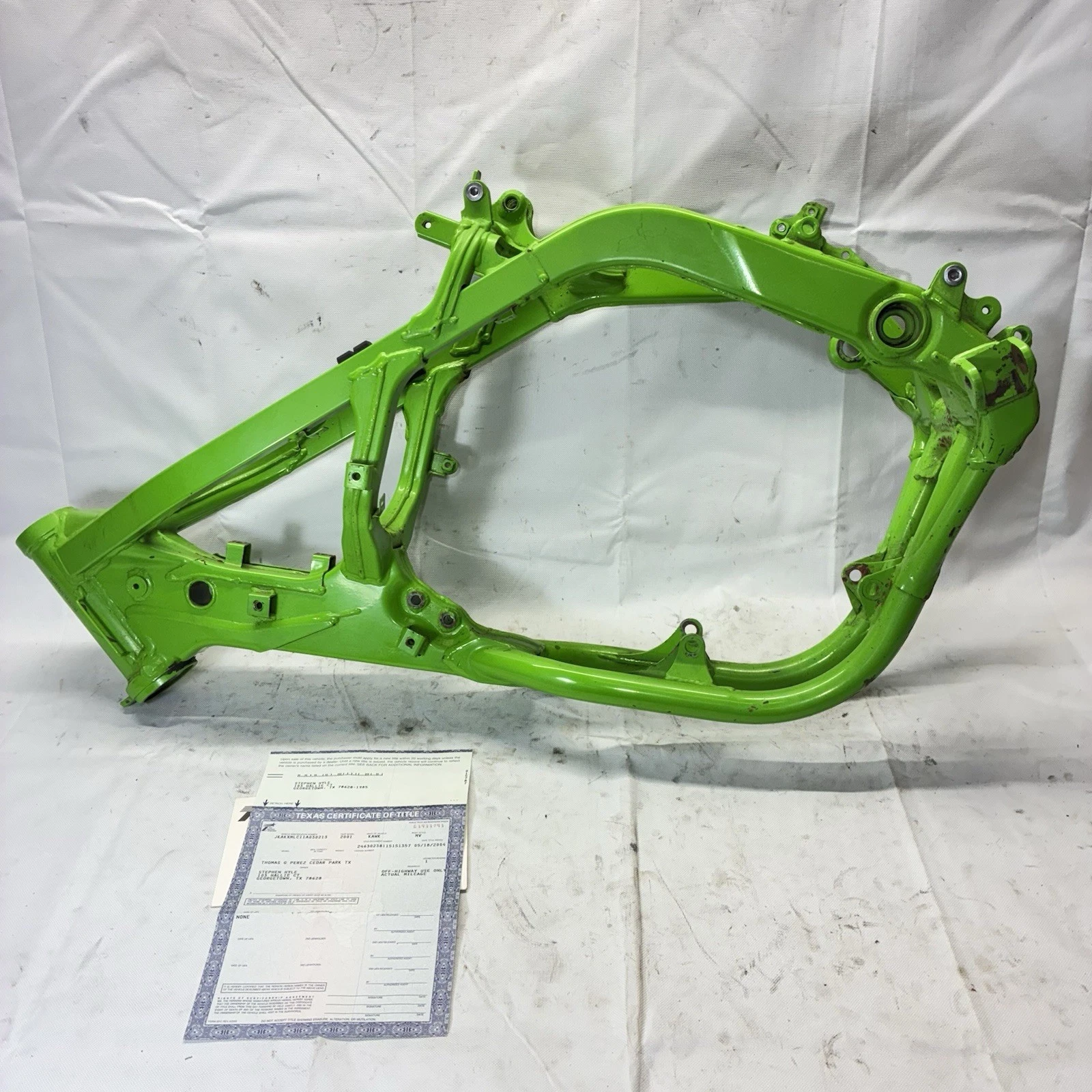 ✅2001 KX250 W/ TTITLE Frame Chassis Frame KAWASAKI KX 250 GENUINE OEM 1999-2001