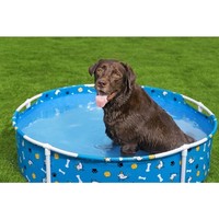Bestway® Frame Pool Pfote FüR Hunde Pool FüR Hunde Blau Hundepool Ø122 X 30,5 Cm
