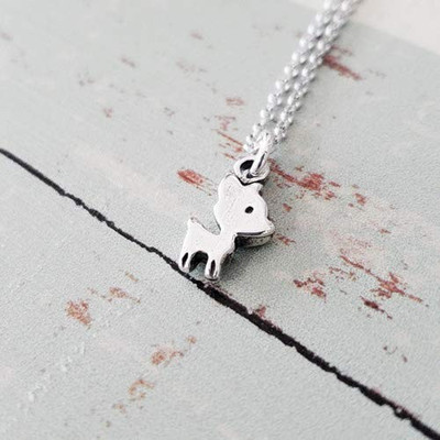 Sterling Silber kleiner Hirsch Charm minimalistischer Tier Anhänger zum Selbermachen