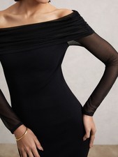Reiss Womens Viscose blend Bodycon Midi Dress in Black