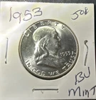 1953 BU Franklin Half Dollar BU Uncirculated Free Shiping