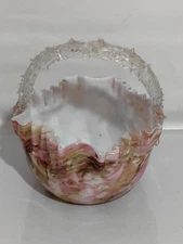 Thorn Handled Multi Coloured Art Glass Bowl/Dish Basket