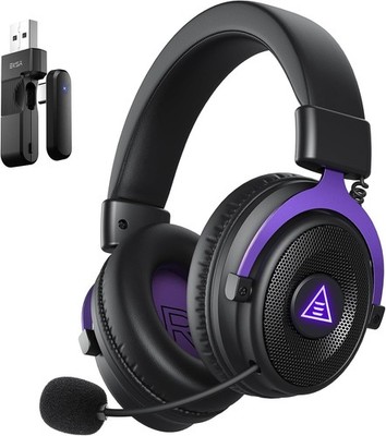 EKSA 2,4GHz Wireless Gaming Headset mit Bluetooth 5.3, 30ms Latenz