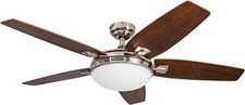 Honeywell Ceiling Fans Carmel, 48 Inch Contemporary Indoor Remote Brushed Nickel