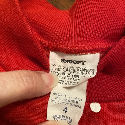 Snoopy Dog Girl’s Size 4 Poly cotton Sweatshirt Christmas Sweat Shirt - Picture 5 of 9