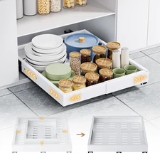 Pull Out Cabinet Organizer, Expandable Width (11.4"-18.9") Depth (16.3"-21.7"...