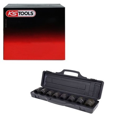 KS TOOLS KRAFT-SCHLAGSCHRAUBER-NÜSSE 3/4'' ZOLL 8-tlg. KURZ 6-Kant SW 24-38mm