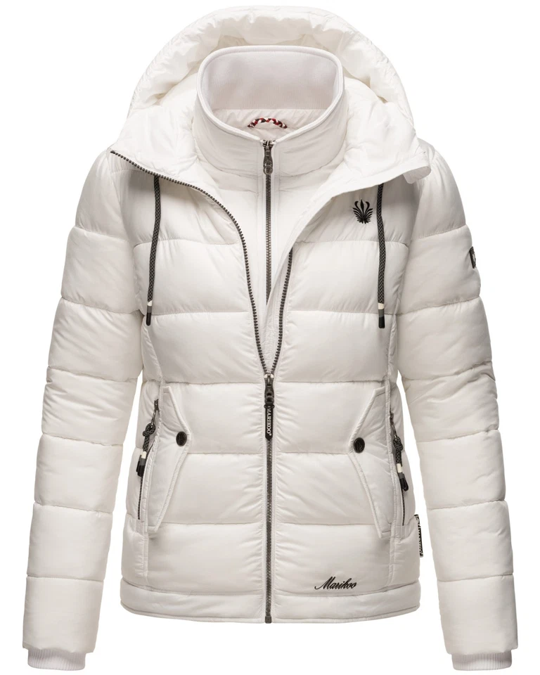 Warme Damen Winter Jacke Winterjacke Steppjacke gefüttert Weiß XS V3105 R4-A