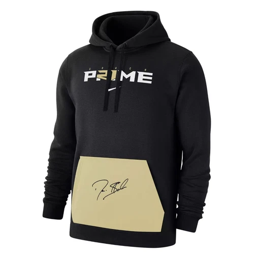 Nike Uomo Coach Prime Deion Sanders 2.0 Nero Pullover Firmato Felpa con Cappuccio Large