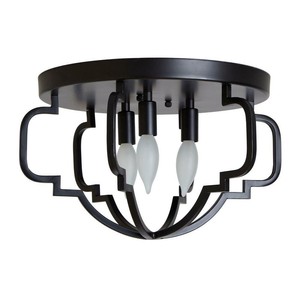 Details About Decor Therapy Paxton 11 75 In 3 Light Black Semi Flush Mount Light Ch1858