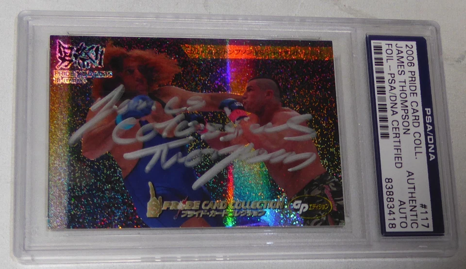 James Thompson Signed 2006 Pride FC Foil Card 117 PSA/DNA Bellator UFC Autograph - Image 2 of 4