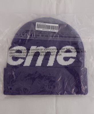 帽子 Supreme Big Stripe Beanie Navy Supreme BIG LOGO Beanie (Dark Purple)(FW23) | eBay