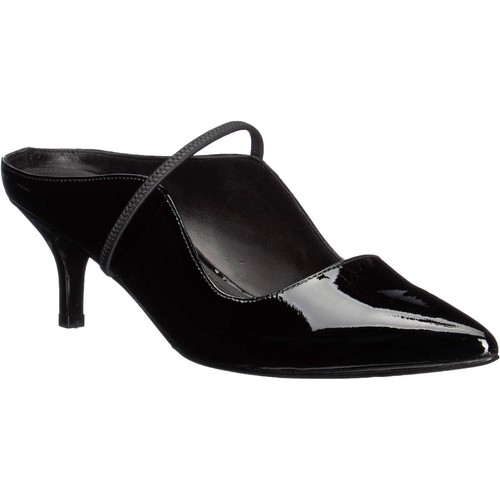 SIGERSON MORRISON Beryl Mule Pumps Ponted Toe Black Patent Leather Heeled Shoes - Picture 7 of 11