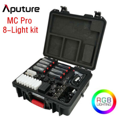 Aputure MC Pro 8-Light Kit RGBWW Led Video Light Panels 4x Brightness Lighting