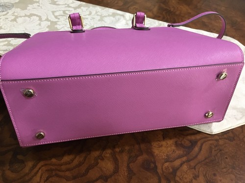 HENRI BENDEL W 57th SM TURNLOCK SATCHEL GROMMET HANDBAG IN PINK NEW WITH COVER - Picture 2 of 9