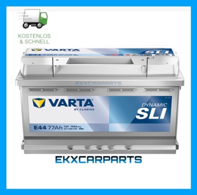 VARTA Dynamic SLI E44 B13 Batterie Starterbatterie 12V 77Ah 780A Neue Version