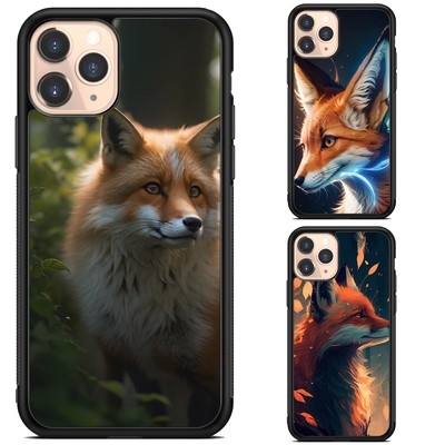 For iPhone XS XR 6 7 8 Plus SE 2nd 3rd Fox autumn Red Pink Anti scratch Cover
