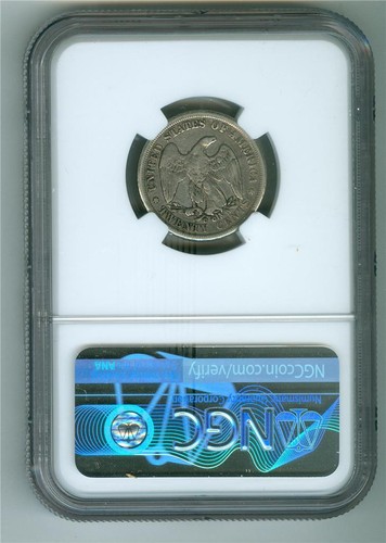 U.S. 1875-CC SEATED LIBERTY TWENTY CENTS NGC VF DETAILS CLEANED - Picture 2 of 2
