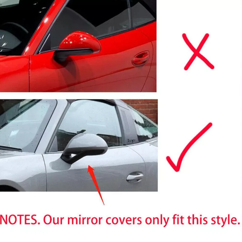 Real Carbon Fiber Side Mirror Cover Caps Add on For Porsche 911 991 GT2 GT3 - Imagem 3 de 4