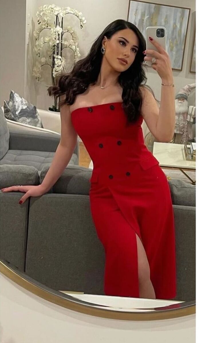 Zara ZW Collection Strapless Dress With Pockets Bright Red Zara ZW Collection Strapless Dress With Pockets Bright Red