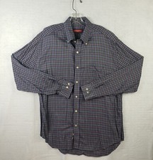 Vintage Austin Reed Mens Dress Shirt L Large Blue Striped Long Sleeve Button Up