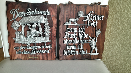 2x Holzbild Wandbild Spruchtafel Spruchbild Dekobild Holztafel Spruch 16x20 cm - Bild 7 von 9