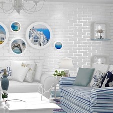 Self-adhesive White Brick Wallpaper Clothing Shop Background Wall Sticker Decors