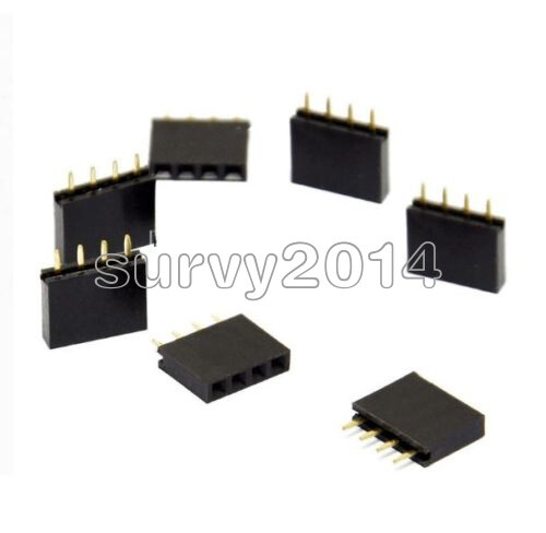 50PCS 2.54mm Header Straight Single Row 1x4 pins Female Connector