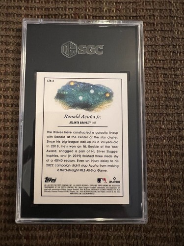 2023 Topps Cosmic Chrome 8 Ronald Acuna Jr Stars In The Night PSA 9 BRAVES - Picture 3 of 3