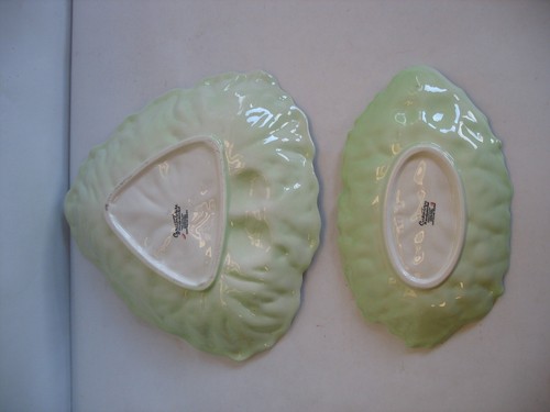 S/2 Carlton Ware Salad Ware Tomato serving dishes England 10" & 9" Lettuce leaf - Picture 9 of 9