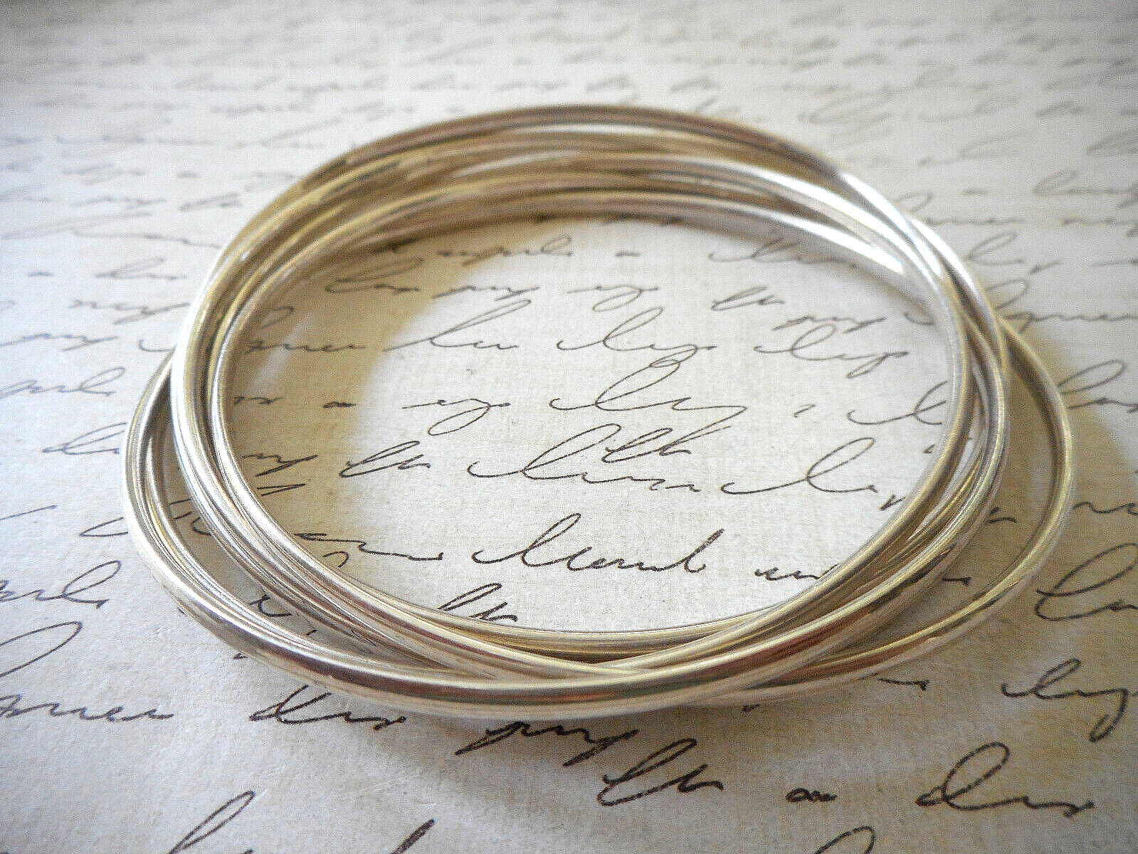 Single Sterling Silver Bangle Bracelet Composed o… - image 7