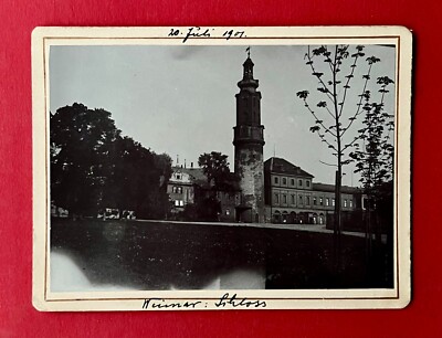 altes Hartkarton Foto 9 x 12 cm WEIMAR 1901 Ansicht vom Schloss    ( 133548
