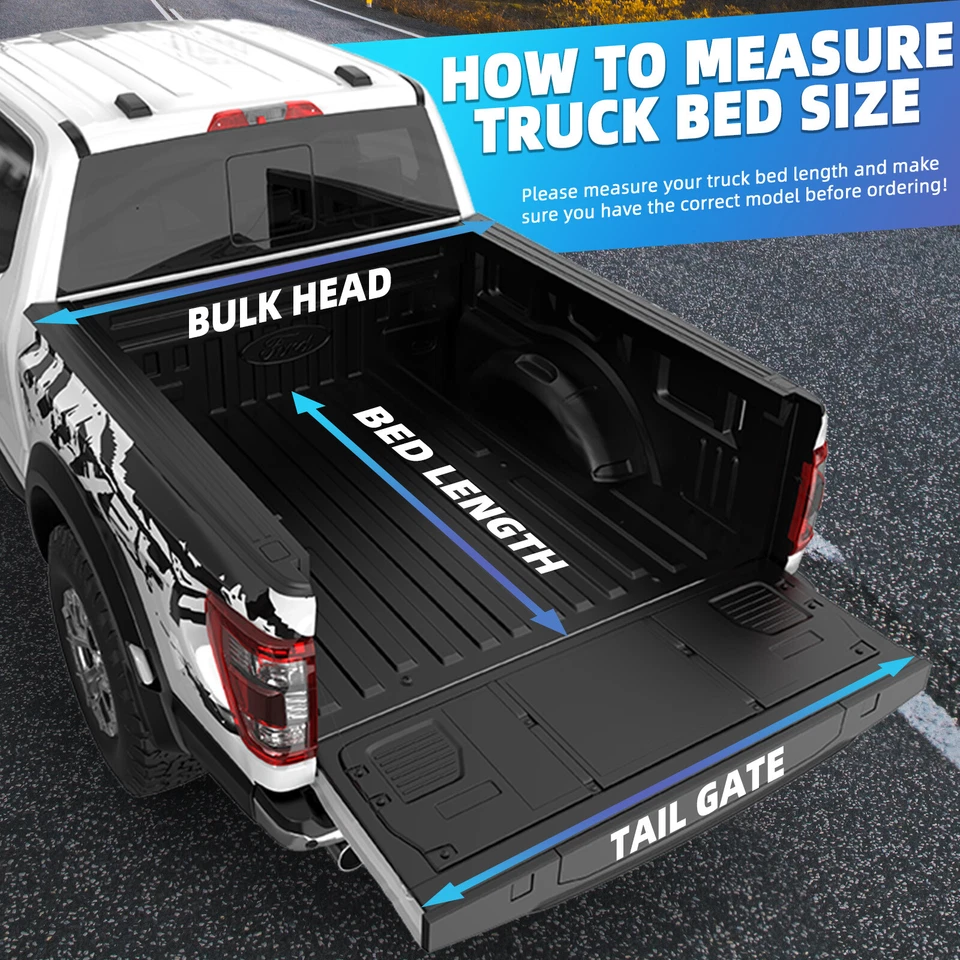 6.5FT FRP Hard Tonneau Cover Quad-Fold For 2000-2006 Toyota Tundra Truck Bed Foto 4 de 4