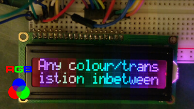  RGB LCD Zeichenanzeige 1602 16x2 FSTN negativ invertiert (RGB auf schwarz) 5V