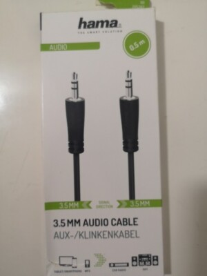 Hama Audio Stereo Klinkenkabel Anschlusskabel 3,5mm Jack M/M 0,5m Schwarz 