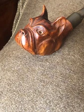 Rare Marxman USA Hand Carved Dog Smoking Estate Pipe