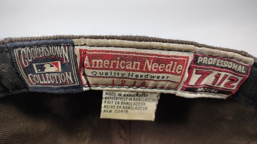 Cappello Vintage Ufficiale MLB LA Dodgers Coopertown On Field American Needle Marrone - Foto 7 di 8